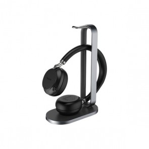 Yealink BH76 binaural Bluetooth ANC headset with Qi wireless charging stand