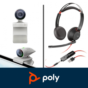 Poly USB headset & 1080p webcam bundle